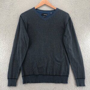 Buckle Black Sweater Mens Large Gray Athletic Fit Knit V Neck Pullover Preppy